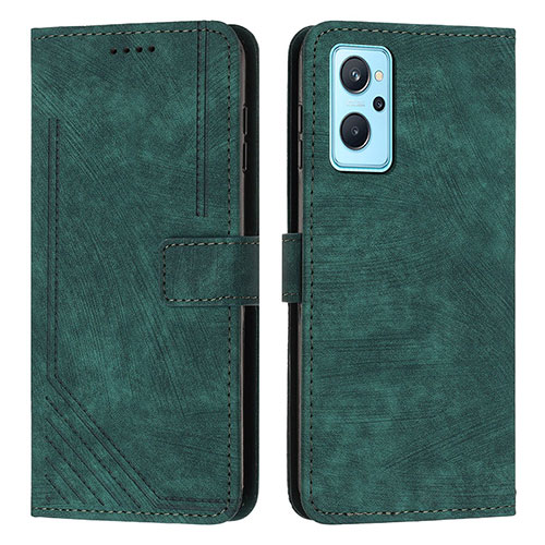 Leather Case Stands Flip Cover Holder Y07X for Realme 9i 5G Green