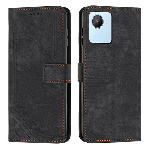 Leather Case Stands Flip Cover Holder Y07X for Realme C30 Black