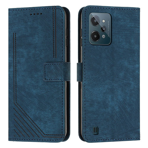 Leather Case Stands Flip Cover Holder Y07X for Realme C31 Blue