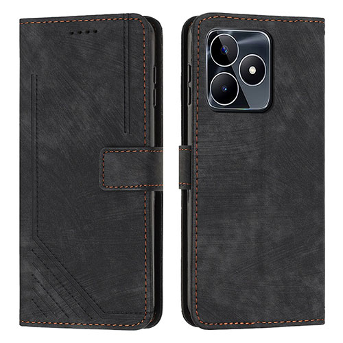 Leather Case Stands Flip Cover Holder Y07X for Realme C67 Black