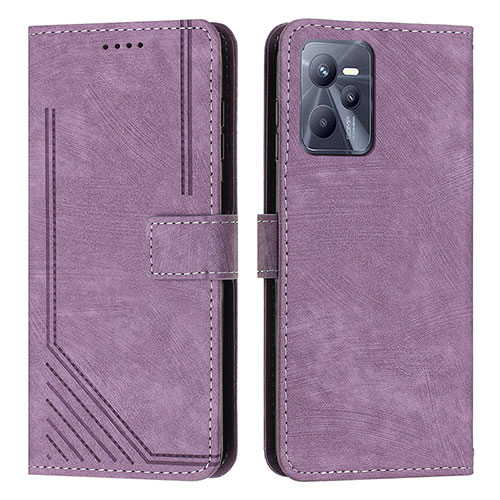 Leather Case Stands Flip Cover Holder Y07X for Realme Narzo 50A Prime Purple