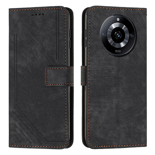 Leather Case Stands Flip Cover Holder Y07X for Realme Narzo 60 5G Black