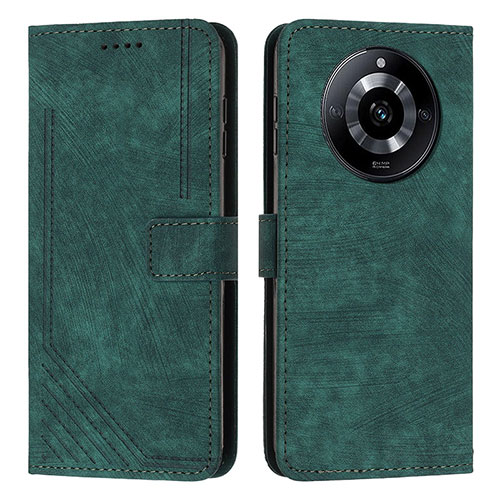 Leather Case Stands Flip Cover Holder Y07X for Realme Narzo 60 5G Green