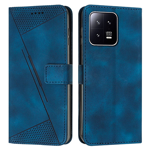Leather Case Stands Flip Cover Holder Y07X for Xiaomi Mi 13 5G Blue