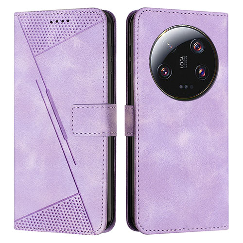 Leather Case Stands Flip Cover Holder Y07X for Xiaomi Mi 13 Ultra 5G Purple