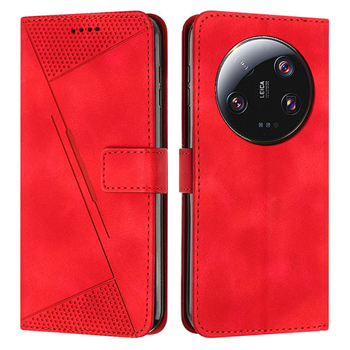 Leather Case Stands Flip Cover Holder Y07X for Xiaomi Mi 13 Ultra 5G Red