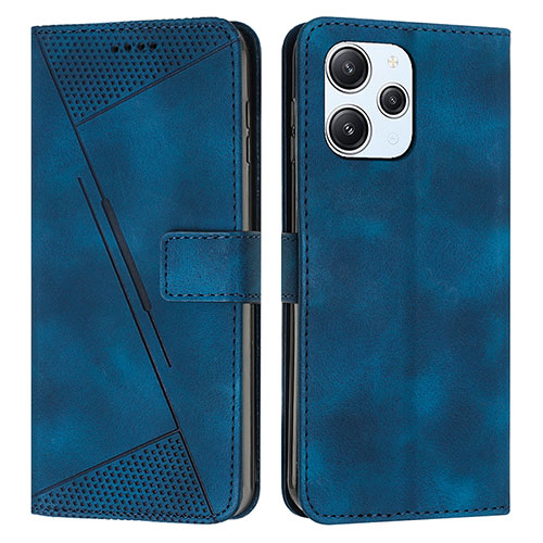 Leather Case Stands Flip Cover Holder Y07X for Xiaomi Redmi 12 4G Blue