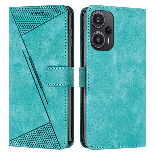 Leather Case Stands Flip Cover Holder Y07X for Xiaomi Redmi Note 12 Turbo 5G Green