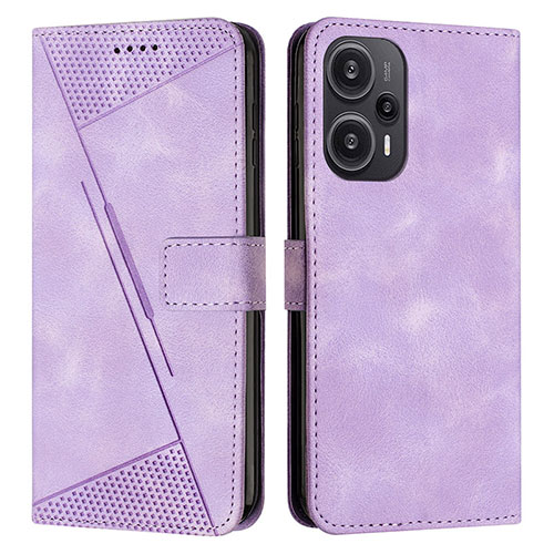 Leather Case Stands Flip Cover Holder Y07X for Xiaomi Redmi Note 12 Turbo 5G Purple