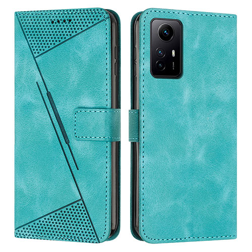 Leather Case Stands Flip Cover Holder Y07X for Xiaomi Redmi Note 12S Green