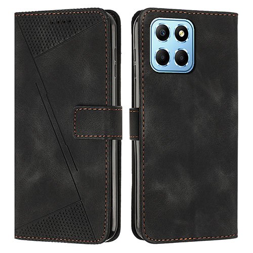 Leather Case Stands Flip Cover Holder Y08X for Huawei Honor 70 Lite 5G Black