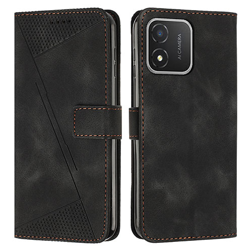 Leather Case Stands Flip Cover Holder Y08X for Huawei Honor X5 Black