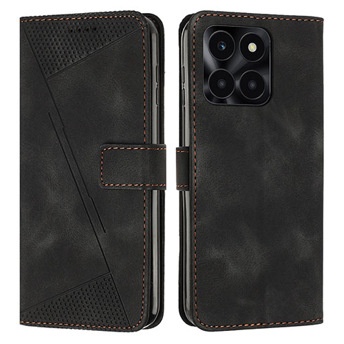 Leather Case Stands Flip Cover Holder Y08X for Huawei Honor X6a Black