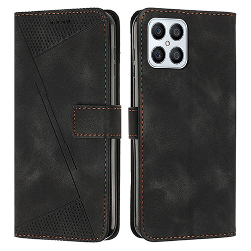 Leather Case Stands Flip Cover Holder Y08X for Huawei Honor X8 4G Black