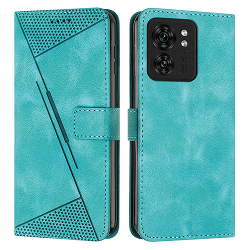 Leather Case Stands Flip Cover Holder Y08X for Motorola Moto Edge 40 5G Green