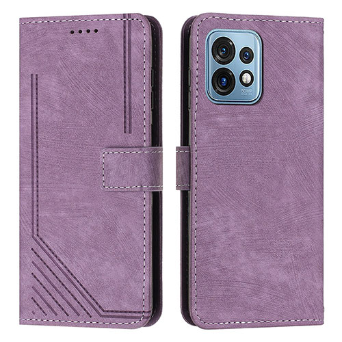 Leather Case Stands Flip Cover Holder Y08X for Motorola Moto Edge 40 Pro 5G Purple