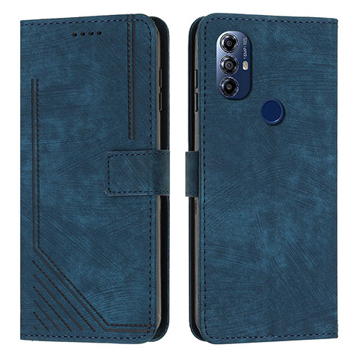 Leather Case Stands Flip Cover Holder Y08X for Motorola Moto G Play Gen 2 Blue