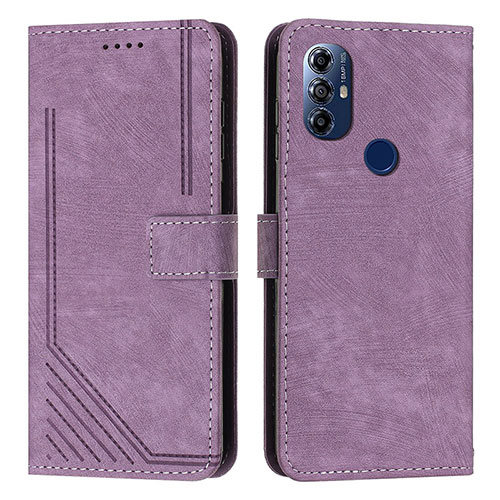 Leather Case Stands Flip Cover Holder Y08X for Motorola Moto G Power (2022) Purple