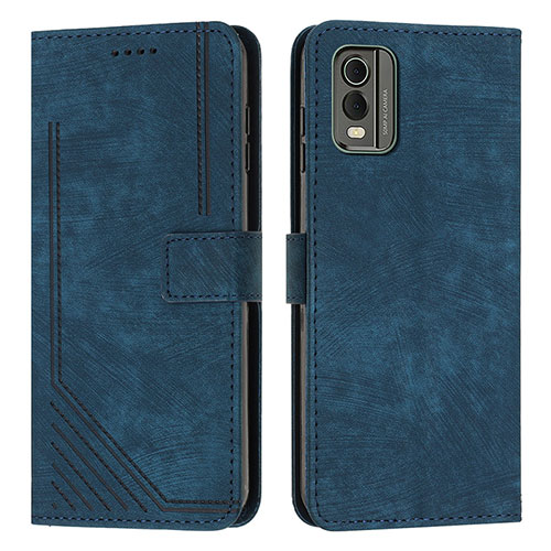 Leather Case Stands Flip Cover Holder Y08X for Nokia C210 Blue