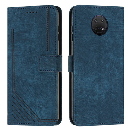 Leather Case Stands Flip Cover Holder Y08X for Nokia G10 Blue