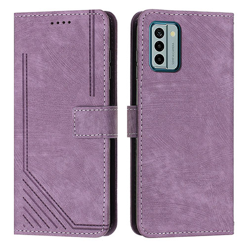 Leather Case Stands Flip Cover Holder Y08X for Nokia G22 Purple