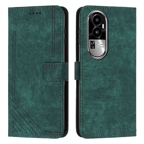 Leather Case Stands Flip Cover Holder Y08X for Oppo Reno10 Pro+ Plus 5G Green