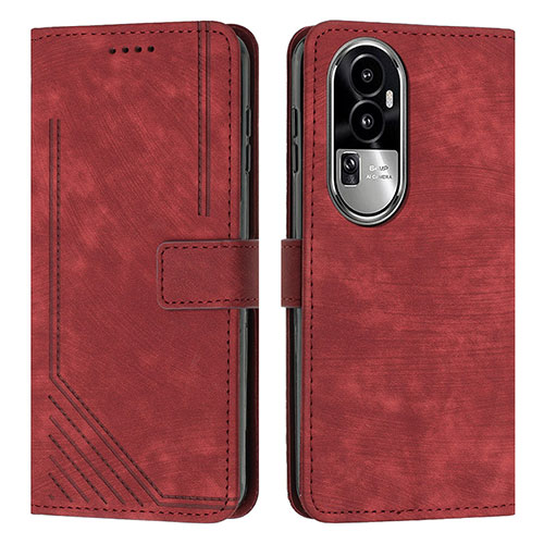 Leather Case Stands Flip Cover Holder Y08X for Oppo Reno10 Pro+ Plus 5G Red