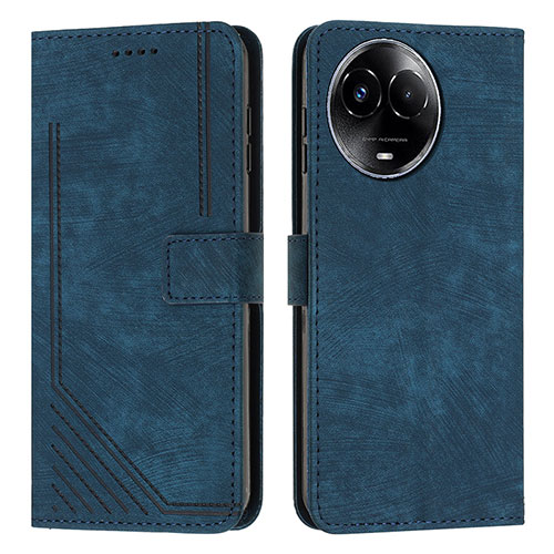 Leather Case Stands Flip Cover Holder Y08X for Realme 11 5G Blue