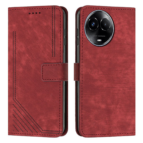 Leather Case Stands Flip Cover Holder Y08X for Realme V50s 5G Red