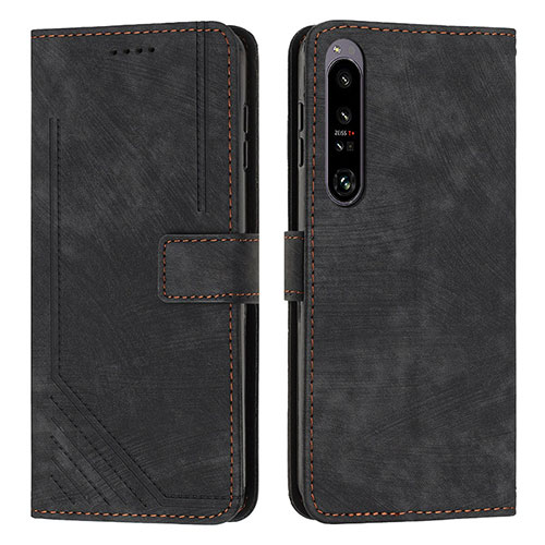 Leather Case Stands Flip Cover Holder Y08X for Sony Xperia 1 IV Black