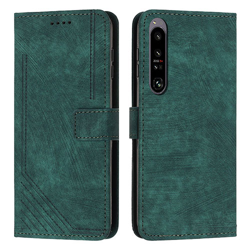 Leather Case Stands Flip Cover Holder Y08X for Sony Xperia 1 IV Green