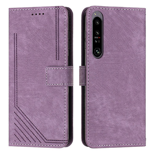 Leather Case Stands Flip Cover Holder Y08X for Sony Xperia 1 IV Purple