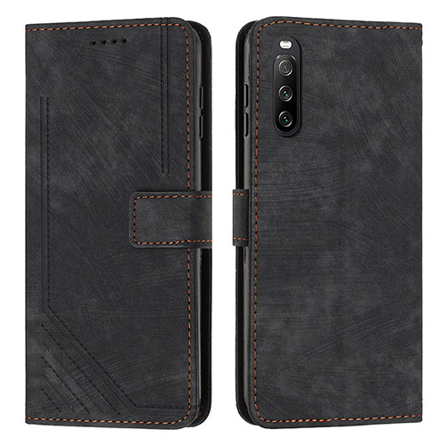 Leather Case Stands Flip Cover Holder Y08X for Sony Xperia 10 IV Black