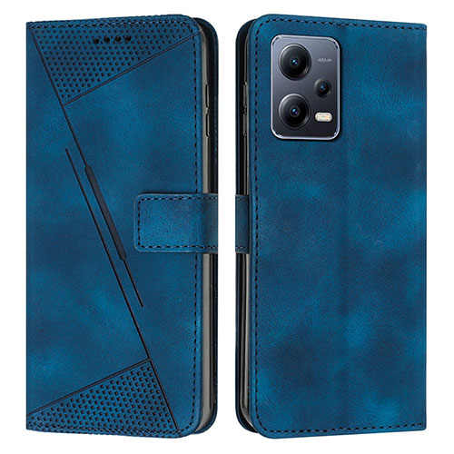 Leather Case Stands Flip Cover Holder Y08X for Xiaomi Redmi Note 12 Explorer Blue