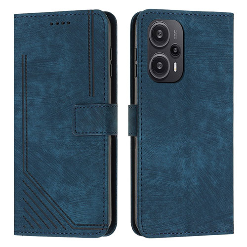 Leather Case Stands Flip Cover Holder Y08X for Xiaomi Redmi Note 12 Turbo 5G Blue