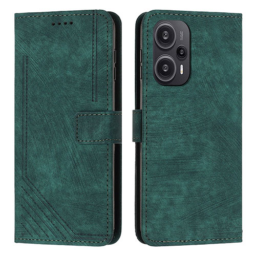 Leather Case Stands Flip Cover Holder Y08X for Xiaomi Redmi Note 12 Turbo 5G Green