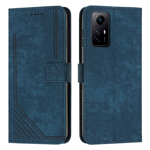 Leather Case Stands Flip Cover Holder Y08X for Xiaomi Redmi Note 12S Blue