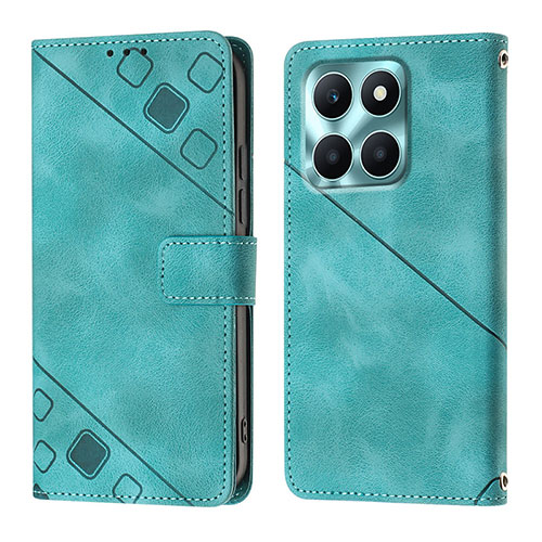 Leather Case Stands Flip Cover Holder YB1 for Huawei Honor X6a Green