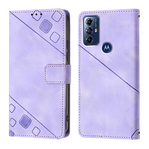 Leather Case Stands Flip Cover Holder YB1 for Motorola Moto G Play Gen 2 Purple