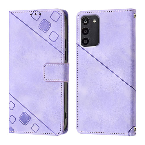 Leather Case Stands Flip Cover Holder YB1 for Nokia G100 Purple