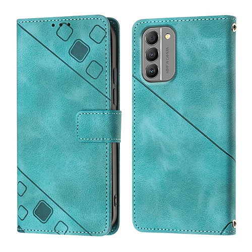 Leather Case Stands Flip Cover Holder YB1 for Nokia G400 5G Green