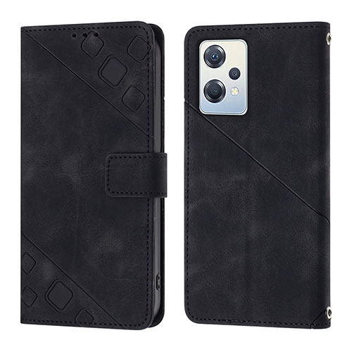 Leather Case Stands Flip Cover Holder YB1 for Oppo K10X 5G Black