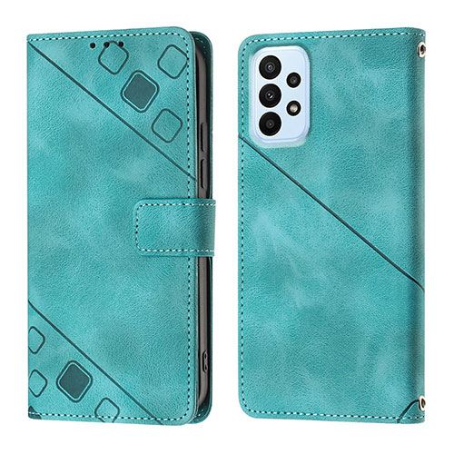 Leather Case Stands Flip Cover Holder YB1 for Samsung Galaxy A13 4G Green