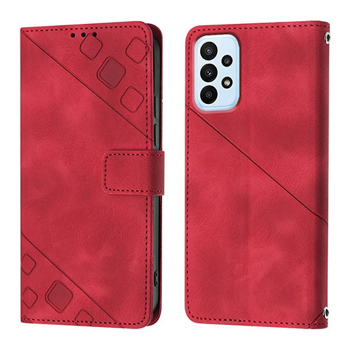 Leather Case Stands Flip Cover Holder YB1 for Samsung Galaxy A13 4G Red