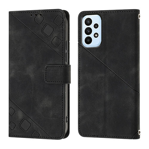 Leather Case Stands Flip Cover Holder YB1 for Samsung Galaxy A53 5G Black