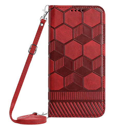 Leather Case Stands Flip Cover Holder YB1 for Samsung Galaxy A54 5G Red