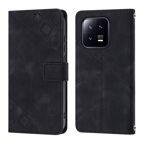 Leather Case Stands Flip Cover Holder YB1 for Xiaomi Mi 13 5G Black