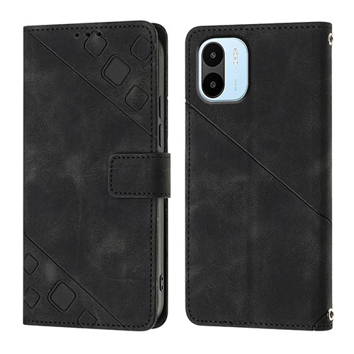 Leather Case Stands Flip Cover Holder YB1 for Xiaomi Redmi A2 Plus Black