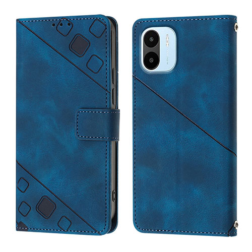 Leather Case Stands Flip Cover Holder YB1 for Xiaomi Redmi A2 Plus Blue