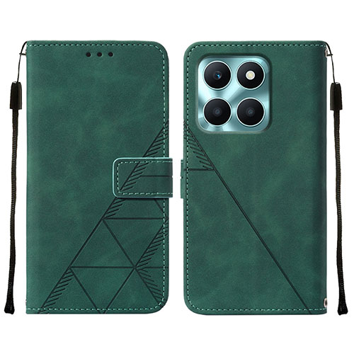 Leather Case Stands Flip Cover Holder YB2 for Huawei Honor X8b Green